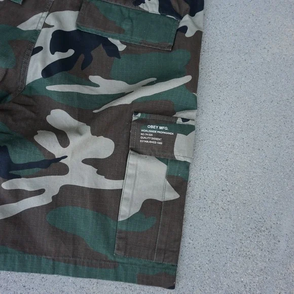 OBEY Men Recon Cargo Shorts in Field Camouflage Size 30 Brand New - Picture 3 of 8